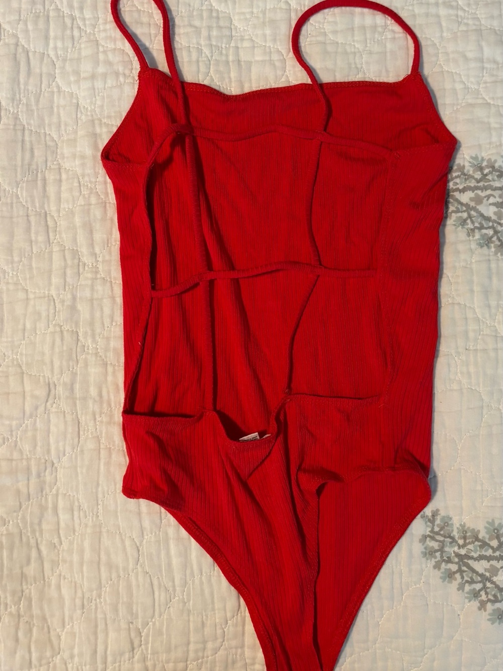 Garage Red Ribbed bodysuit - Picture 2 of 3